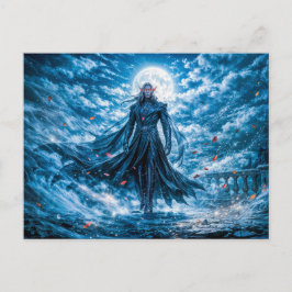 Dynamische Fantasy-Vampir in dramatischer nächtlic Postkarte