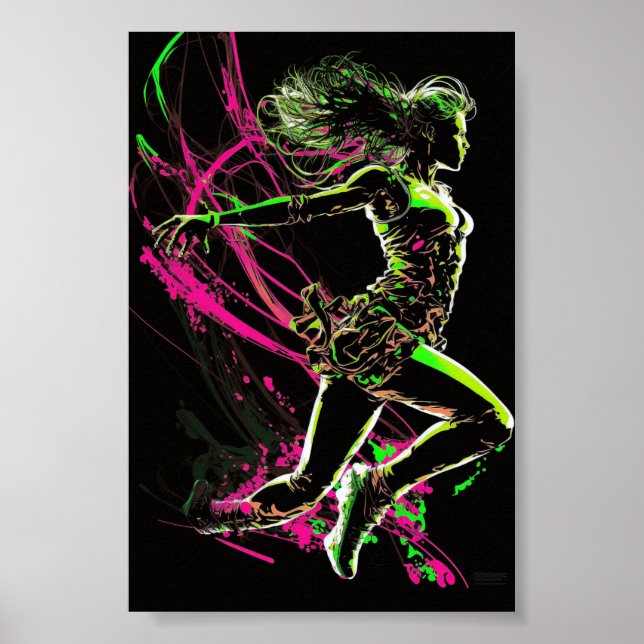 Dynamische Fitness Girl, Frauenym Motivation Poster (Vorne)
