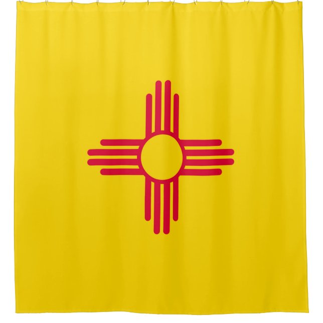 Dynamische Flag-Grafik des Staates New Mexiko auf  Duschvorhang (Vorderseite)
