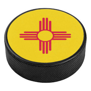 Dynamische Flag-Grafik des Staates New Mexiko auf  Eishockey Puck