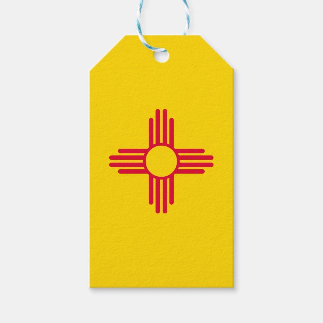 Dynamische Flag-Grafik des Staates New Mexiko auf  Geschenkanhänger (Vorderseite)