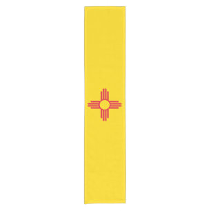 Dynamische Flag-Grafik des Staates New Mexiko auf Kurzer Tischläufer