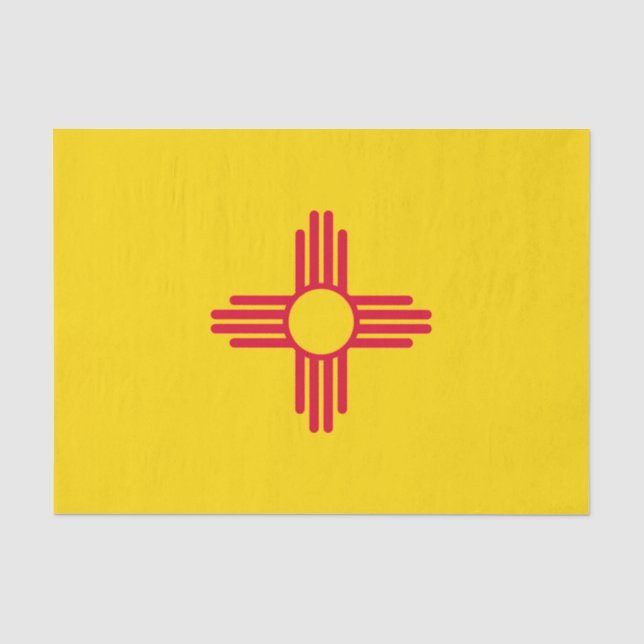 Dynamische Flag-Grafik des Staates New Mexiko auf  Seidenpapier (Vorderseite)