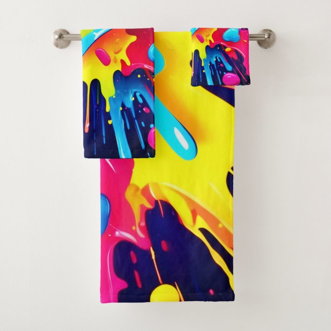 Dynamische fluoreszierende Farbstreifen Badhandtuch Set (Insitu)