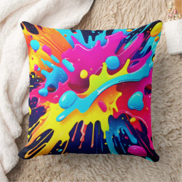 Dynamische fluoreszierende Farbstreifen Kissen