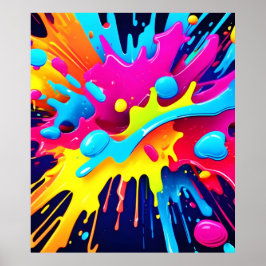 Dynamische fluoreszierende Farbstreifen Poster