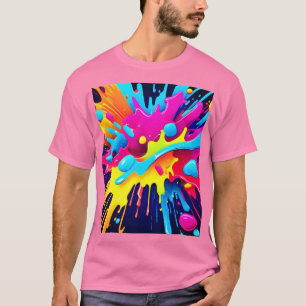 Dynamische fluoreszierende Farbstreifen T-Shirt