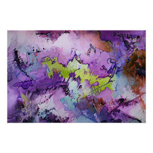 "Dynamische Fragmente" Zeitgenössische Abstrakte K Poster