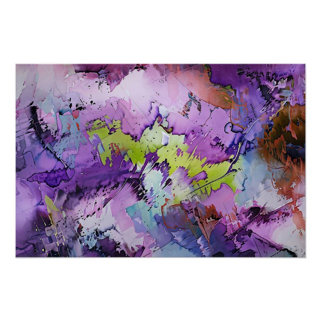 "Dynamische Fragmente" Zeitgenössische Abstrakte K Poster (Vorderseite)