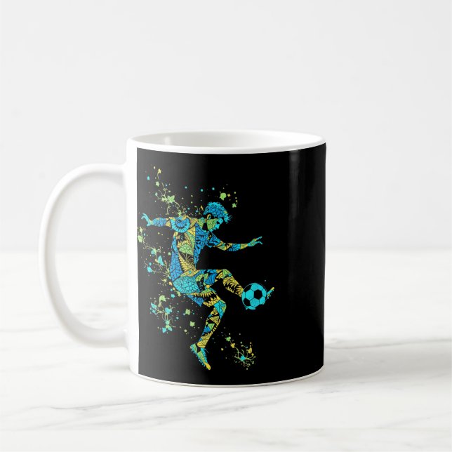 Dynamische Fußball-Silhouette _2  Kaffeetasse (Links)