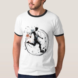 Dynamische Fußballkunst T-Shirt