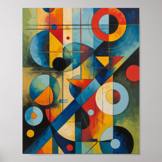 Dynamische geometrische abstrakte Komposition Poster