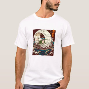 Dynamische japanische Ramen-Welle Nudelschale Kuns T-Shirt