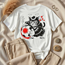 Dynamische japanische Samurai-Fußballkatze - Fußba