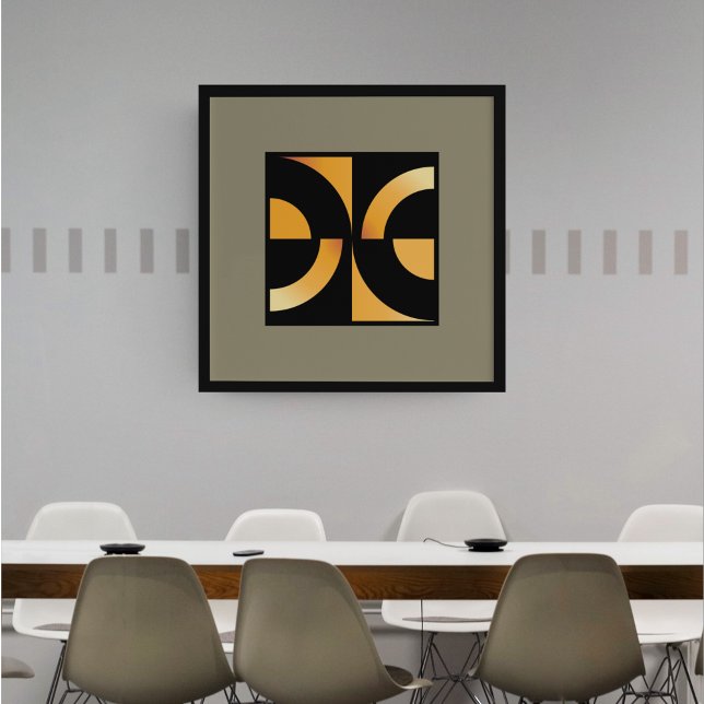 Dynamische Kurven: Minimalistisch orange auf schwa Poster (Von Creator hochgeladen)