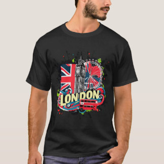 Dynamische Londoner Wahrzeichen T-Shirt