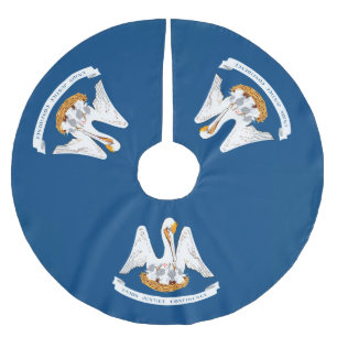 Dynamische Louisiana-Staats-Flaggen-Grafik auf a Polyester Weihnachtsbaumdecke