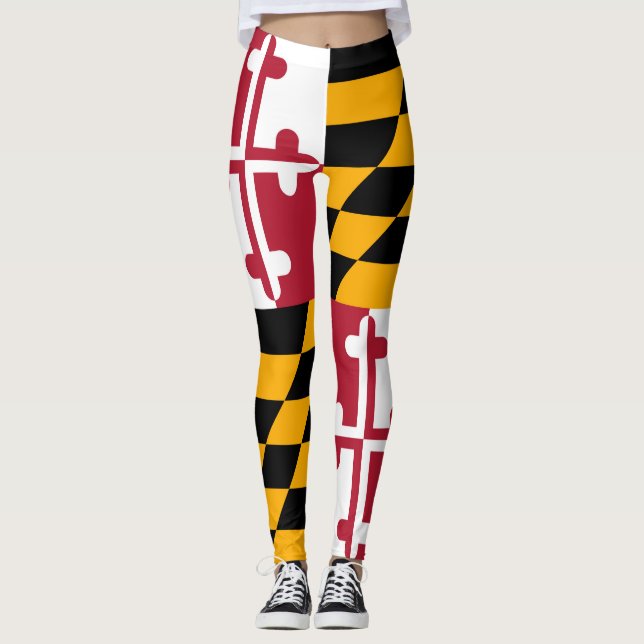 Dynamische Maryland-Staats-Flaggen-Grafik auf a Leggings (Vorderseite)