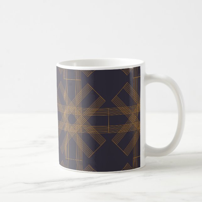 Dynamische, moderne, coole, abstrakte Linienmuster Kaffeetasse (Rechts)