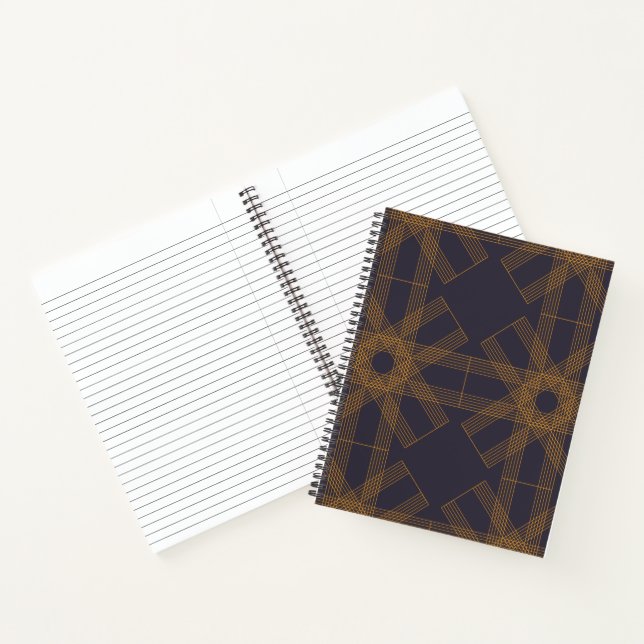 Dynamische, moderne, coole, abstrakte Linienmuster Notizbuch (Innenseite)
