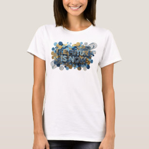 Dynamische Navy THE FUTURE IS NOW 3D-Text-Kunst T-Shirt