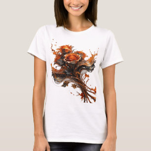 Dynamische Orange ABSTRACT ART Kunstprint T-Shirt