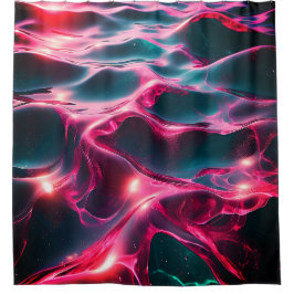 "Dynamische rosa und blaue Wasserarme" Duschvorhang