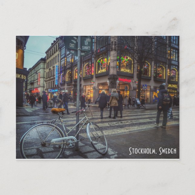 Dynamische Straßenansicht von Stockholm, Schweden Postkarte (Vorderseite)