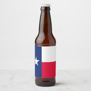 Dynamische Texas-Staats-Flaggen-Grafik auf a Bierflaschenetikett