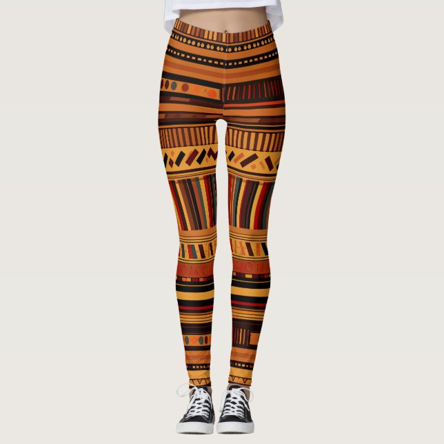 Dynamische Tribal-Hues Leggings (Vorderseite)