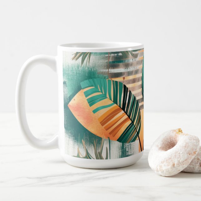 Dynamische Tropen-Woge Kaffeetasse (Mit Donut)