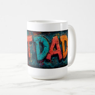 Dynamische und farbenfrohe Street Art Graffiti "Be Kaffeetasse