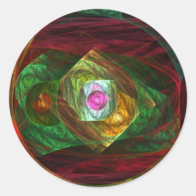 Dynamische Verbindungen Abstrakt Art Round Sticker (Vorderseite)