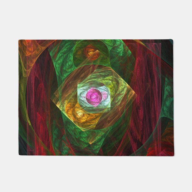 Dynamische Verbindungen Abstrakte Kunst Fußmatte (Vorderseite)
