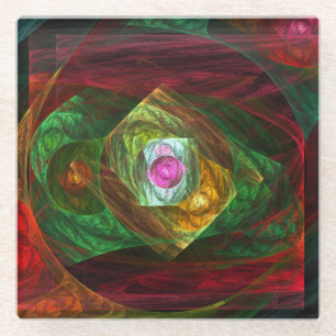 Dynamische Verbindungen Abstrakte Kunst Glasuntersetzer