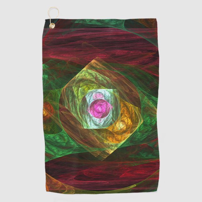 Dynamische Verbindungen Abstrakte Kunst Golfhandtuch (Vorderseite)