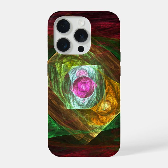 Dynamische Verbindungen Abstrakte Kunst iPhone 15 Pro Hülle (Rückseite)