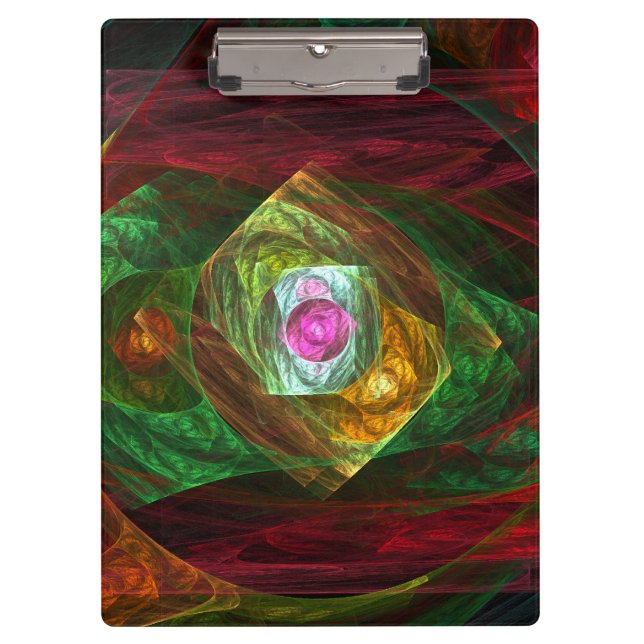 Dynamische Verbindungen Abstrakte Kunst Klemmbrett (Vorderseite)