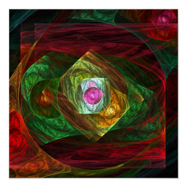Dynamische Verbindungen Abstrakte Kunst Poster (Vorderseite)