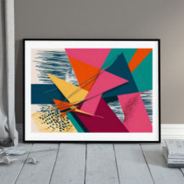 Dynamische Winkel und Farbexplosion Poster