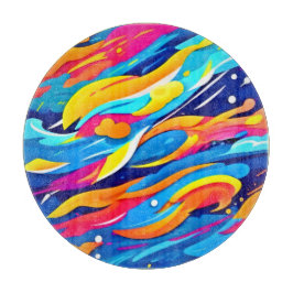 Dynamischer Abstrakter Farbausdruck Schneidebrett