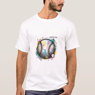 Dynamischer amerikanischer Baseball T-Shirt