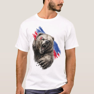 Dynamischer Bär Farb-Spritzer – Künstlerische Wild T-Shirt