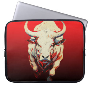 Dynamischer Bull in fiery Motion Laptopschutzhülle