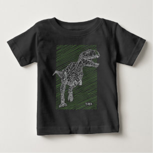 Dynamischer Dino: T-Rex Illustrationslinien Baby T-shirt