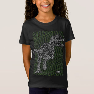 Dynamischer Dino: T-Rex Illustrationslinien T-Shirt