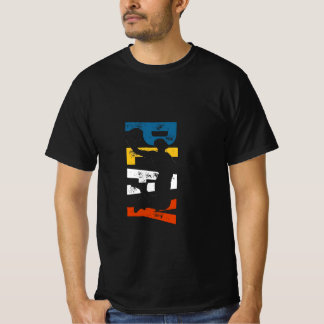 "Dynamischer Dunk: Lebhafte Basketball-Silhouette T-Shirt