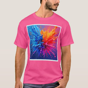 Dynamischer Farbdruck Abstrakt T-Shirt