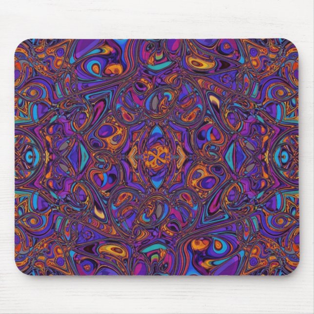 Dynamischer Farbverlauf Abstractes Mosaik Mousepad (Vorne)