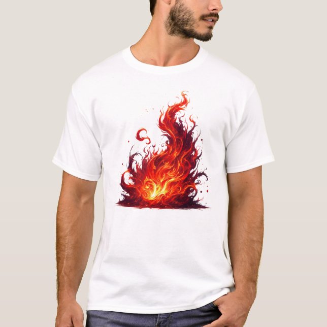 Dynamischer Flammenschwung T-Shirt (Vorderseite)